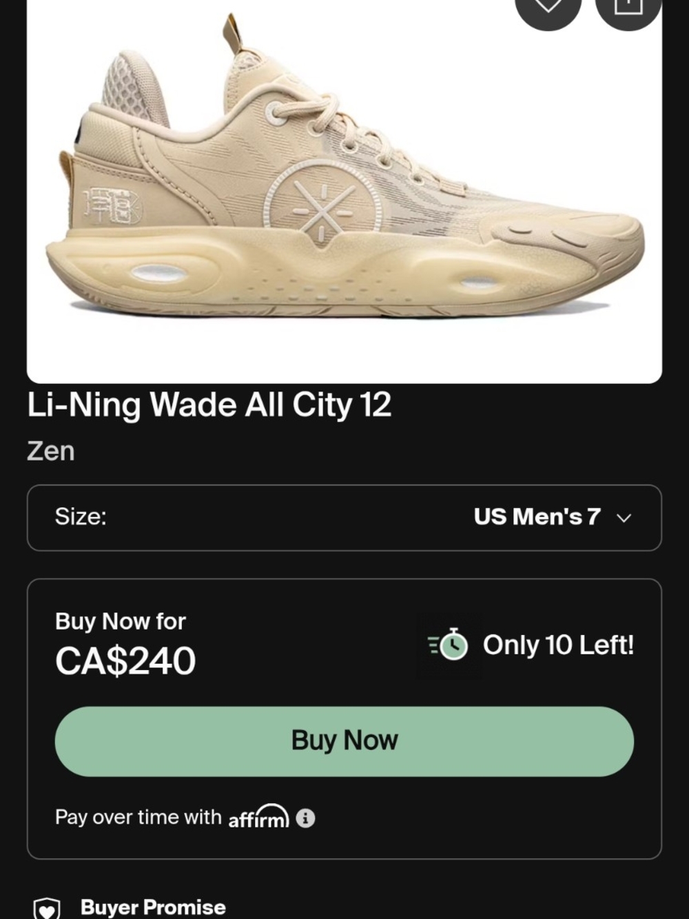 Li-Ning Women's Wade All City 12 Athletic Shoes - Zen Beige